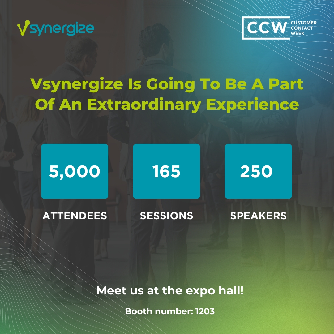 Schedule your meetup now! vsynergize.com/events/
See you in Vegas! 
.
.
#CCWLasVegas #CustomerContact #Innovation #Vsynergize #ccwomen #techexhibition #customercontactweek #CCWVegas #CCW2024 #CCWVegas2024 #techevent #cxevent #tradeshow #CaesarsForum #tfwCMP #CustomerExperience