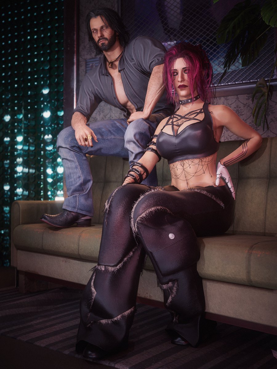 'ZV and NV are throwing eggs at eachother again arent they...' feat. Cass @RevsPhotomode Y2K Jeans from @ComfyPeachu #Cyberpunk2077 #Cyberpunk2077PhotoMode
