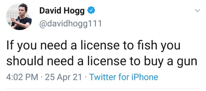 Imagine thinking you should have a license to fish...