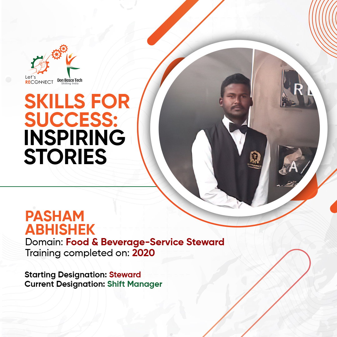 From student to inspiration: Meet Pasham Abhishek, an inspiring Don Bosco Tech Society alumnus! 🌟 His journey of determination, perseverance, and achievement as he paves the way for a brighter future.🌟

#DonBoscoTechSociety #alumni #achievement #skilling