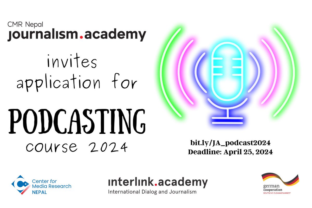 LAST DAY to apply for our #Podcasting course 👇👇 For detail: bit.ly/JA_podcast2024