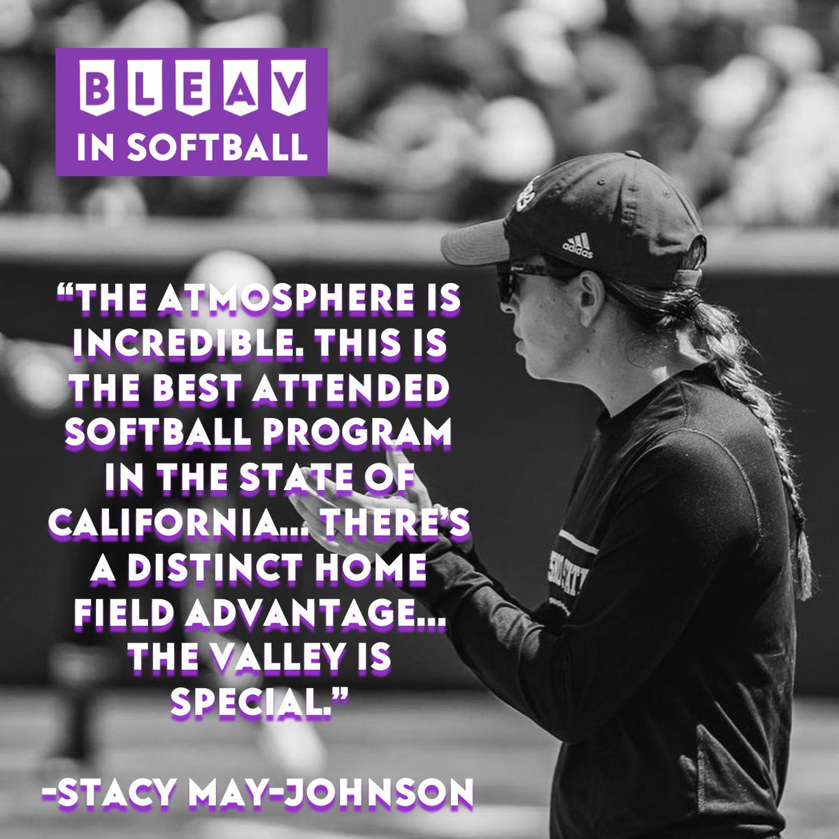 For The Valley 🙌

Hear @StacyMayJohnson talk about the rich history of @FresnoStateSB, the atmosphere at Margie Wright Diamond, the unique community in The Valley, and more. 

🎥🎙️ Tune in wherever you get your pods: linktr.ee/bleavinsoftball