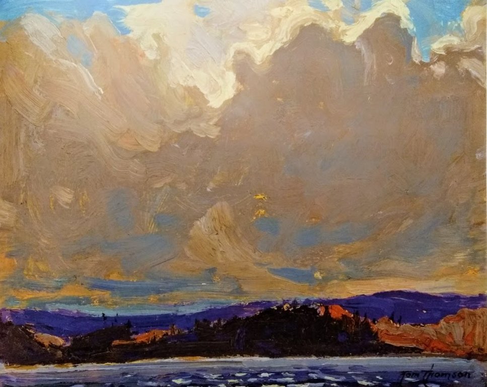 1914 Approaching Storm Oil on plywood 21.6 x 26.7 cm #tt1914