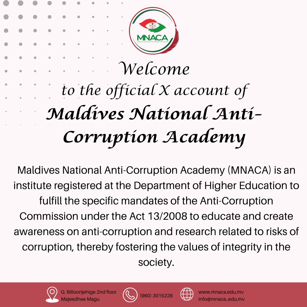 Welcome to the Maldives National Anti-Corruption Academy