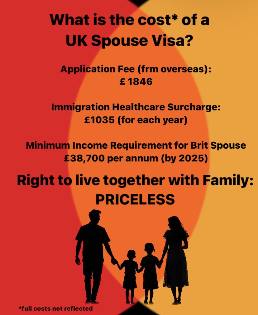 Foreign spouses of Brits are #notaburden They pay so much just to apply cos the COST of separation is more than any PRICE the Tories want. Spouses pay taxes, work hard, ADD VALUE to society with no access to public funds. #loveinlimbo petition.parliament.uk/petitions/6526… #scrapMIR