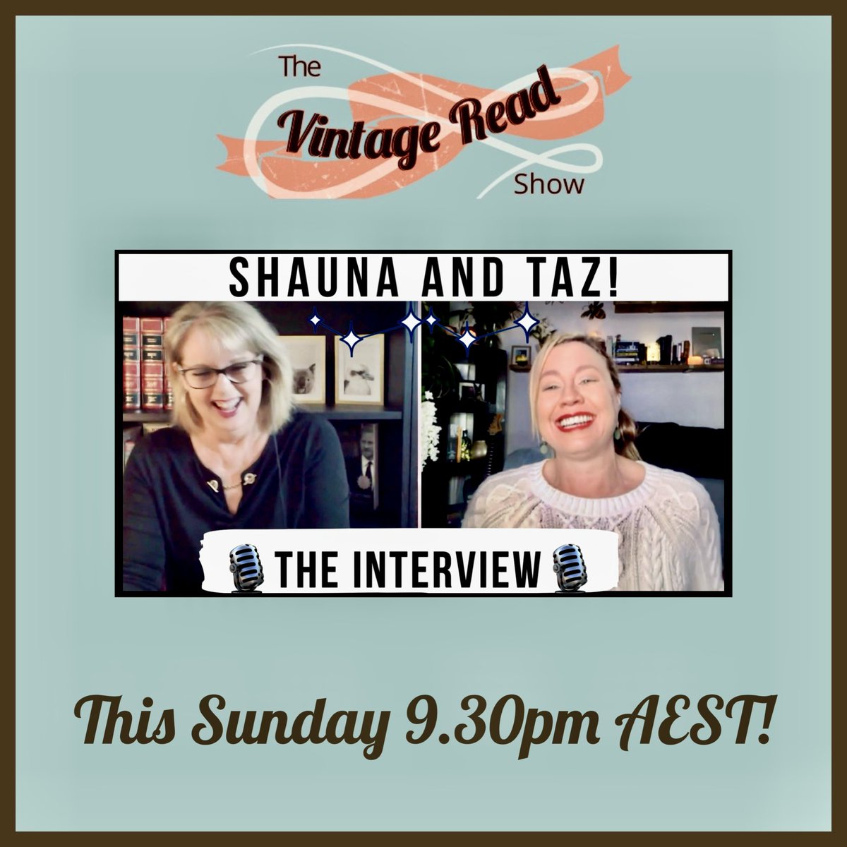 So excited to launch my new interview series with the fabulous TAZ! ⭐️ Coming this Sunday 9.30pm AEST Don’t miss it. 😊🤗💕 #according2taz #vintageread #interview #moretothestory