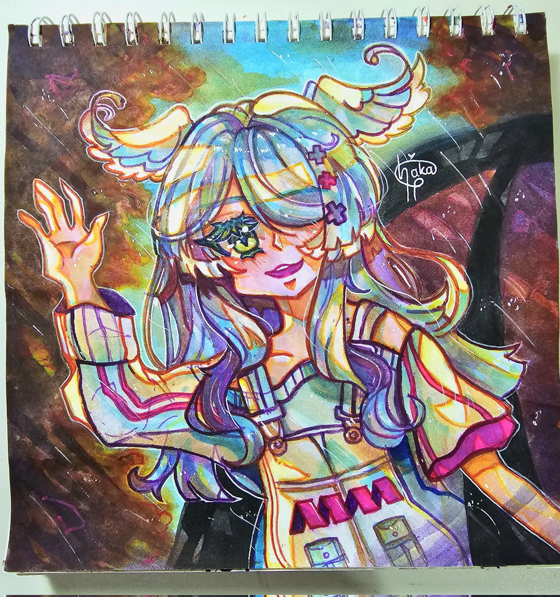 Elira Pendora Fanart by me! Watercolor x copic #EliraPendora #pendorART #NIJISANJI_EN