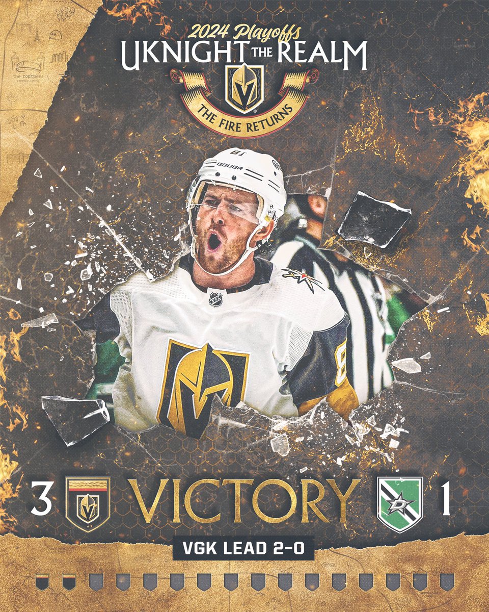 IT’S A 2-0 SERIES LEAD FOR YOUR VEGAS GOLDEN KNIGHTS!!!! 🙌 #VegasBorn | #UKnightTheRealm