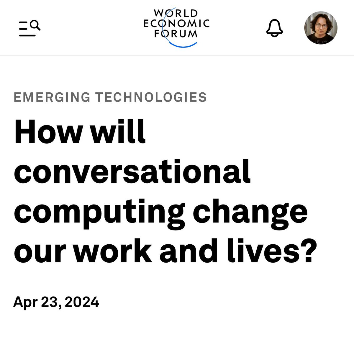 thongonx's tweet photo. Language models are leading a revolution into the new era — conversational computing. Read my latest piece on @wef https://t.co/Q5H9zOpbRA