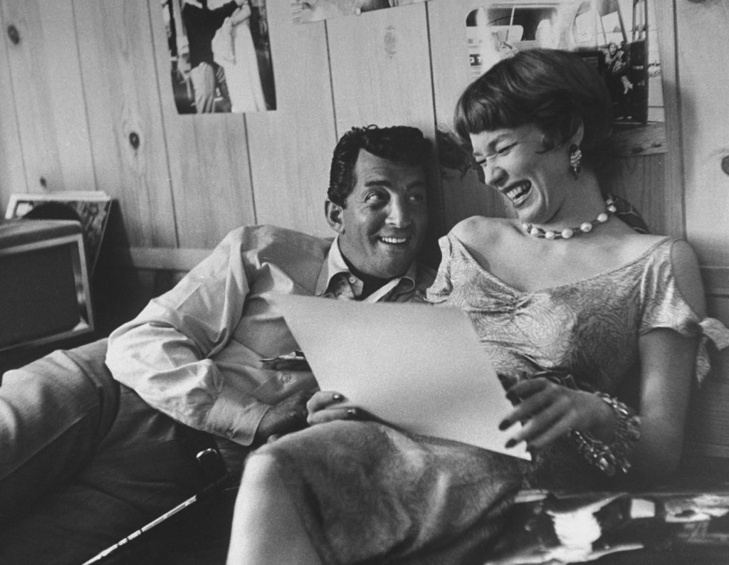 old photo Dean Martin Rehearsing a Scene with Actress Shirley MacLaine, 1958