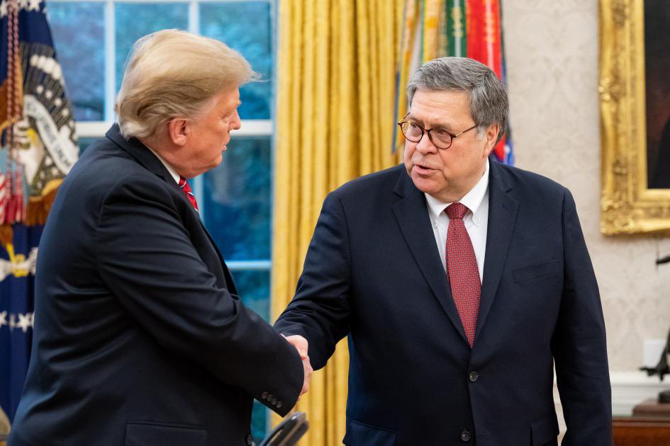 JUST IN: Hahahaha! Trump writes, “Wow! Former A.G. Bill Barr, who let a lot of great people down by not investigating Voter Fraud in our Country, has just Endorsed me for President despite the fact that I called him “Weak, Slow Moving, Lethargic, Gutless, and Lazy” (New York…