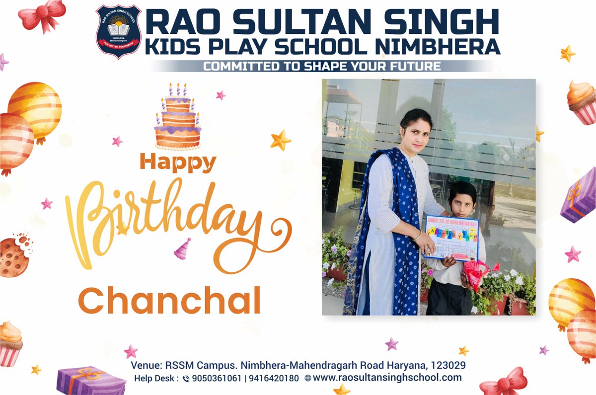 Happy Birthday Chanchal!!!
.
Admissions Filling Fast
Admission Open 2024-25
.
Apply Now- 📞- 9050361061 | 9416420180
🌐- raosultansinghschool.com
.
#raosultansinghschool #RSSS #RSSSMahendragarh #mgarh #Best #school #in #mahendragarh #schooling #learning #learningisfun #students