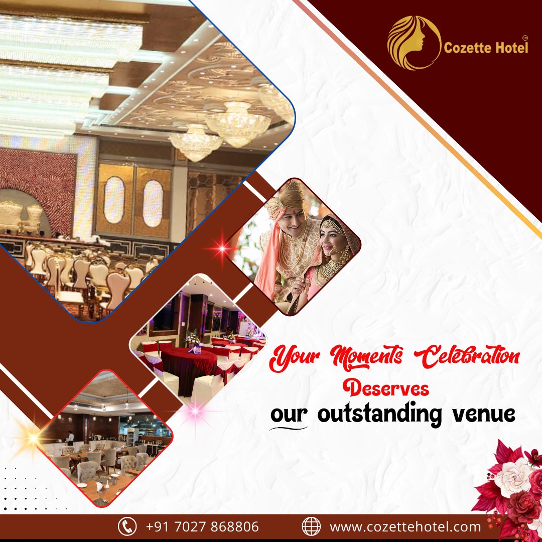 Elevate your special moments with our exceptional venue, where celebration meets elegance and memories are made unforgettable.✨🥂
.
.
.
#EventVenue #Specialoccasions 
#WeddingPlannerMagic #MakingMemories
#BesthotelinSonipat #CozetteExperience
#CozetteHotelinSonipat #CozetteHotel