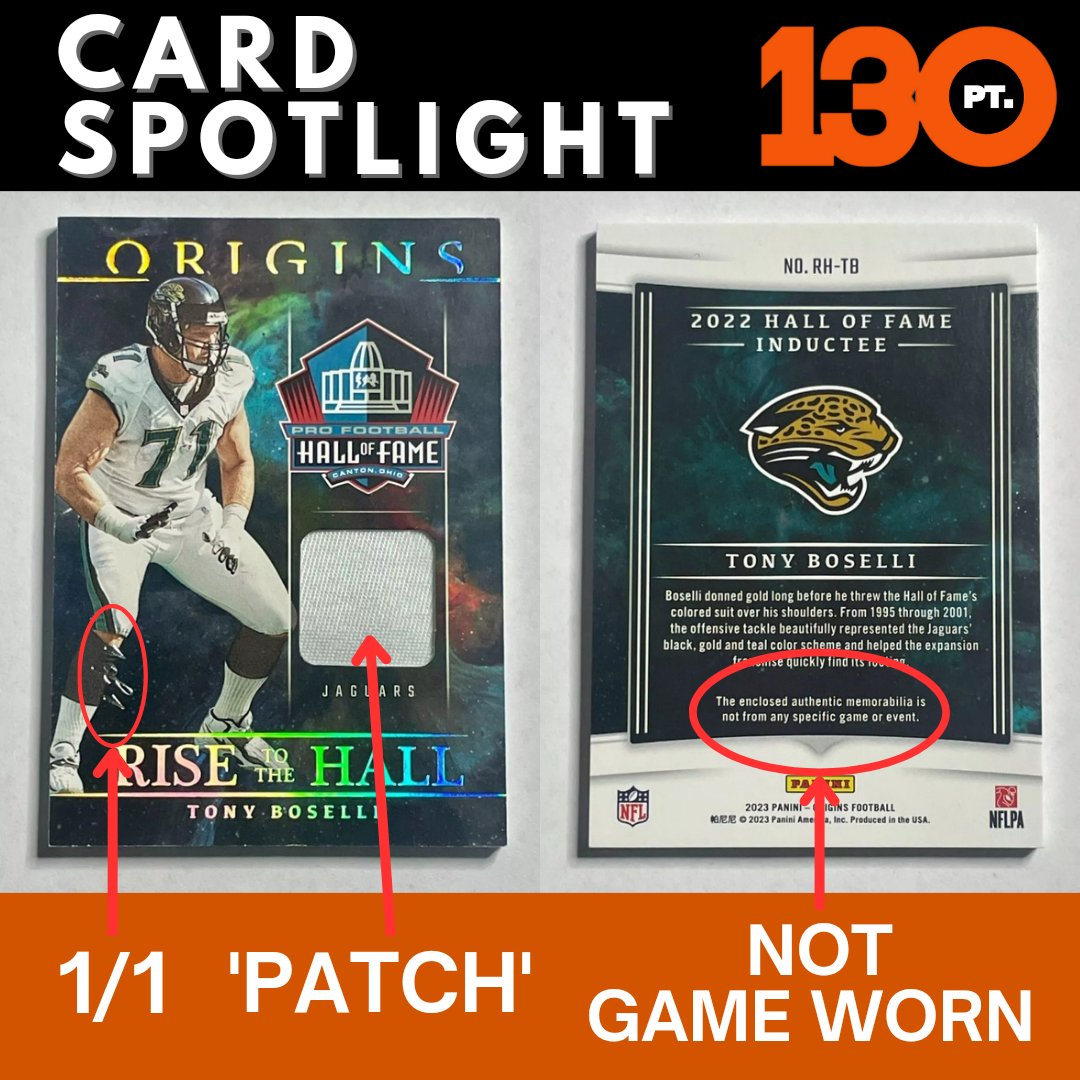 Is this an error card? Or did @paniniamerica really create a very underwhelming 1/1 'patch' card for @nfl legend Tony Boselli from the @jaguars? Whilst we've seen a lot of non associated jersey swatches in recent years, typically a 1/1 still has a great patch or tag even...