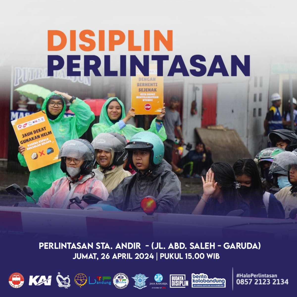 Tetap Disiplin sambil menunggu Flyover selesai di bangun yuk!

Kegiatan #DisiplinPerlintasan merupakan kegiatan edukasi di Perlintasan Sebidang dan Terbuka untuk siapapun!

@KAI121 @dishub_jabar @keretaapikita @mas_didiek  @infobdg @PRFMnews  @txtdaribandung