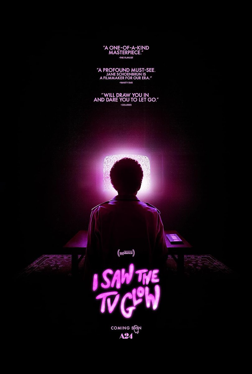 Saw the TV Glow (2024) Release date: May 3, 2024 #isawthetvglow #a24 #a24films #janeschoenbrun #tvshow #supernatural #movieposter #2024movies #horror #drama #moviehunters01