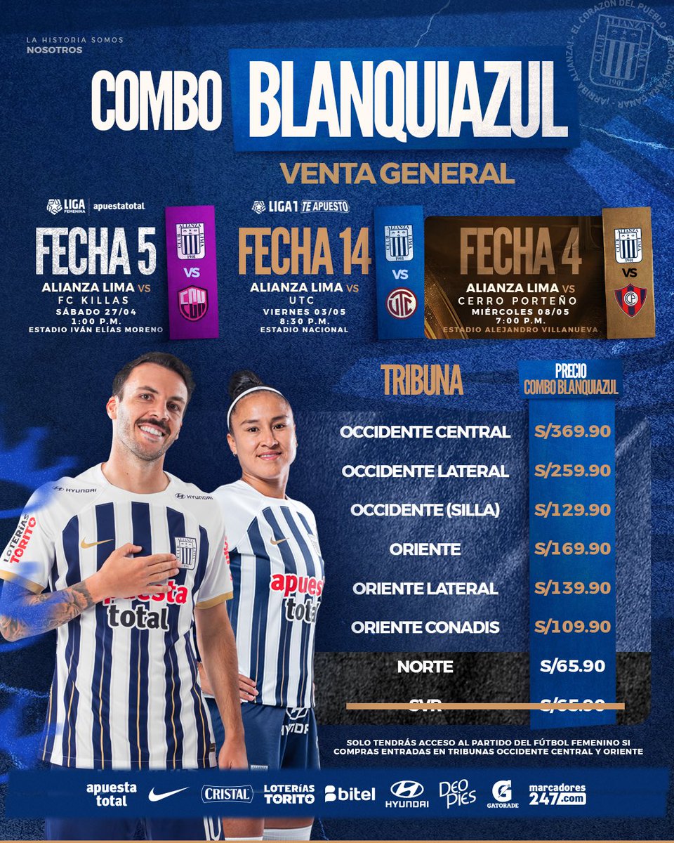 ¡𝗨́𝗟𝗧𝗜𝗠𝗢𝗦 𝗗𝗜́𝗔𝗦 𝗗𝗘𝗟 𝗖𝗢𝗠𝗕𝗢 𝗕𝗟𝗔𝗡𝗤𝗨𝗜𝗔𝗭𝗨𝗟! ⚪️🔵 Aprovecha la oportunidad de adquirir estos 3 partidos a un precio especial. 👏🏾 🎟️➡️ prime.joinnus.com/detail/combobl… #ConAlianzaSiempre #ComprometidosConElALiento