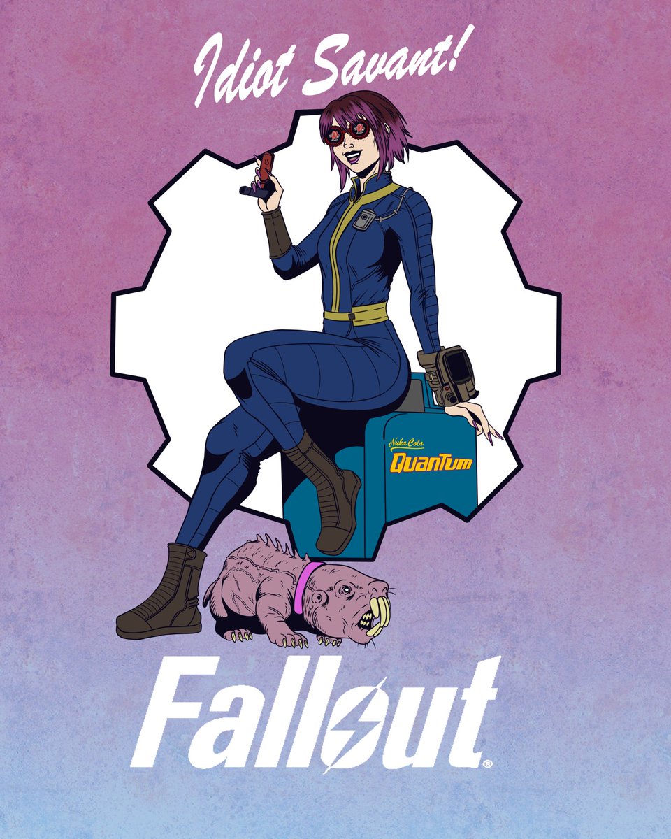 BothropsAsper1's tweet photo. I've heard there's an increase on the amount of girls named Lucy in the wasteland. Here's my take with a character of mine. 
(BTW minimum INT, max LCK)
Also praise Molerats. I require a Molerat plushie. 
#fallout #fanart https://t.co/udIAtjUana
