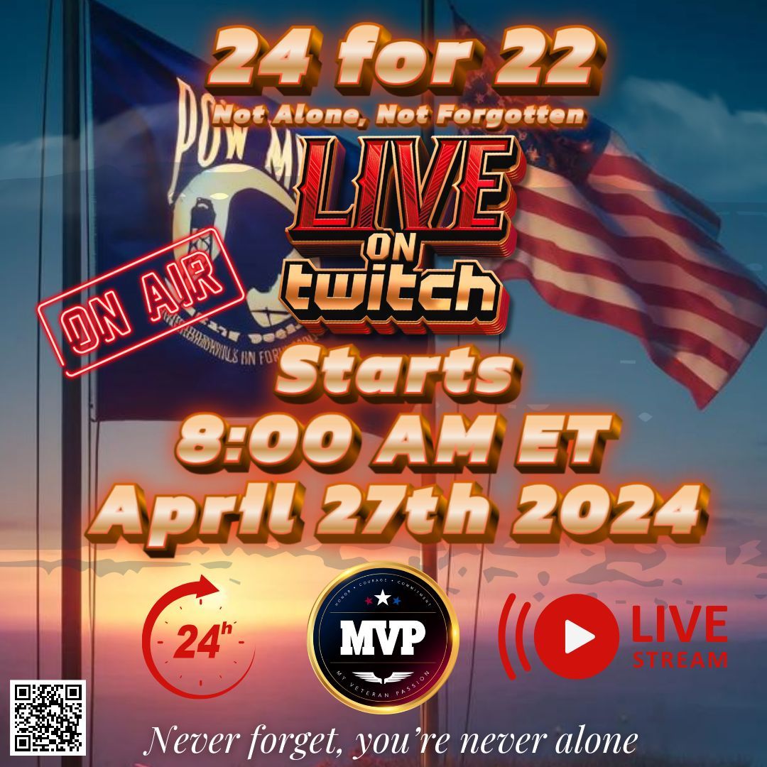 Join us this Saturday as we game for good in support of our Veterans! We're excited to host a round-the-clock streaming event with a lineup of amazing streamers, all coming together to raise funds for our Veterans! 

🕒 When: Saturday, 8 AM ET to Sunday, 8 AM ET

#CharityStream