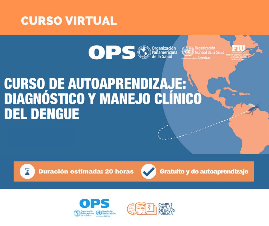 💻 Curso: Diagnóstico y manejo clínico del dengue  

✅ Aprende a realizar un diagnóstico y manejo clínico oportuno para evitar la progresión a las formas graves y muertes ocasionadas por esta enfermedad.  

¡Es gratis y de autoaprendizaje❗️ 

➕ INFO: campusvirtualsp.org/es/node/28968