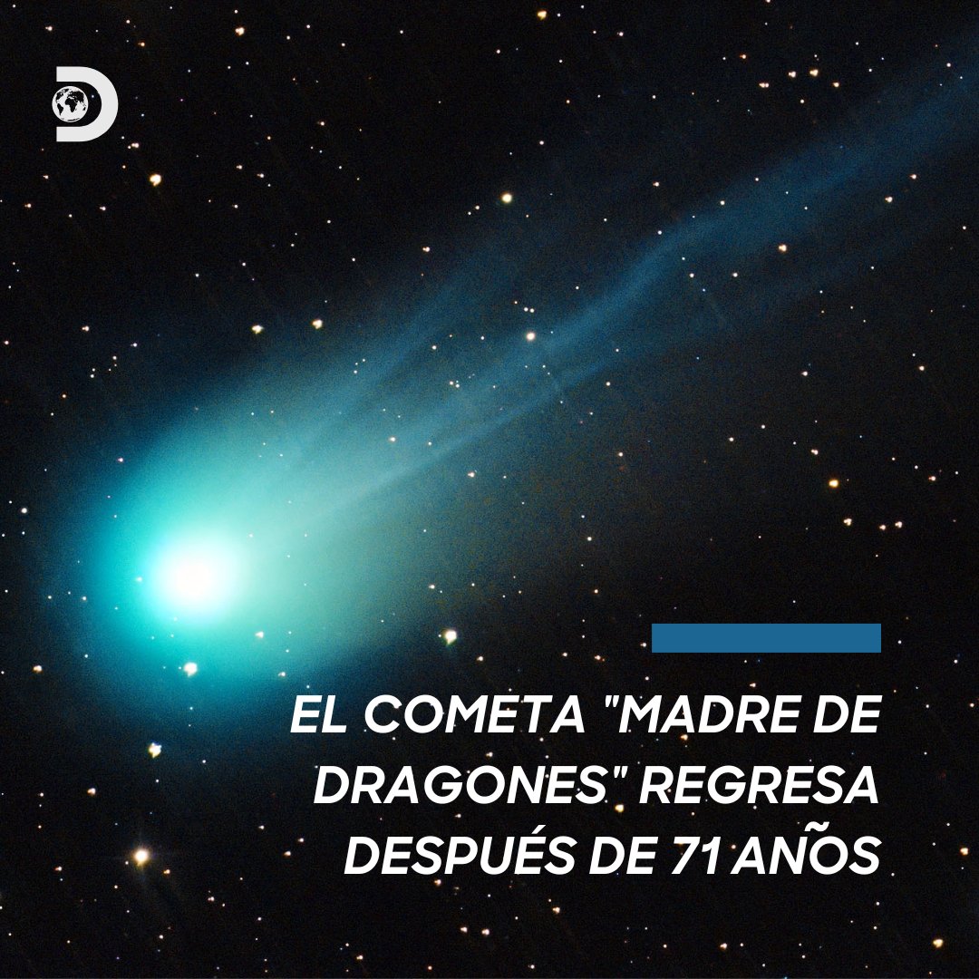 Después de 71 años, el cometa 'Madre de Dragones' podrá ser visto en el hemisferio norte del planeta 🐍. Está compuesto por hielo, polvo y roca, y tiene una tonalidad verde.✨Además, ¿sabías que es del tamaño del Monte Everest? 😱☄️ #Discovery #Aventura #Naturaleza #Cometa