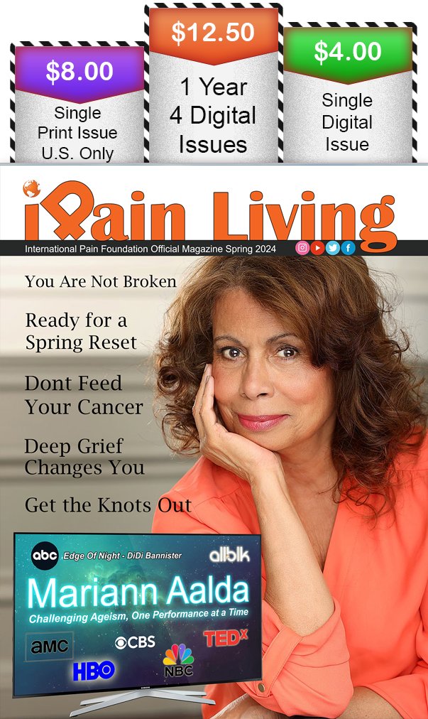 We all have a role to play in combating ageism. Learn more about this important issue in iPain Living Magazine's Spring 2024 edition featuring Mariann Aalda. #iPainLiving ipainliving.org #ShowYourAwareness