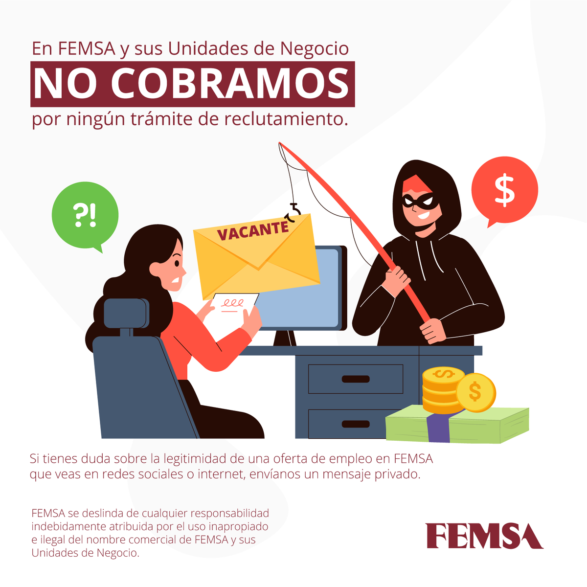 🚨 ¡Evita fraudes laborales! 🚨 En FEMSA, no solicitamos dinero para procesos de contratación. Encuentra todas las oportunidades en nuestra Bolsa de Trabajo Oficial 👉 careers.femsa.com Confirma toda información en nuestras cuentas oficiales 💻