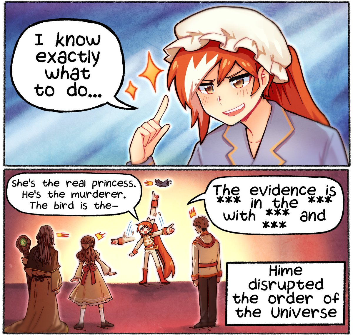 In today's edition of 'The Daily Life of Crunchyroll-Hime' (by @coughdrops!!) ✨ Hime takes her anime skills and puts them to good use 😅