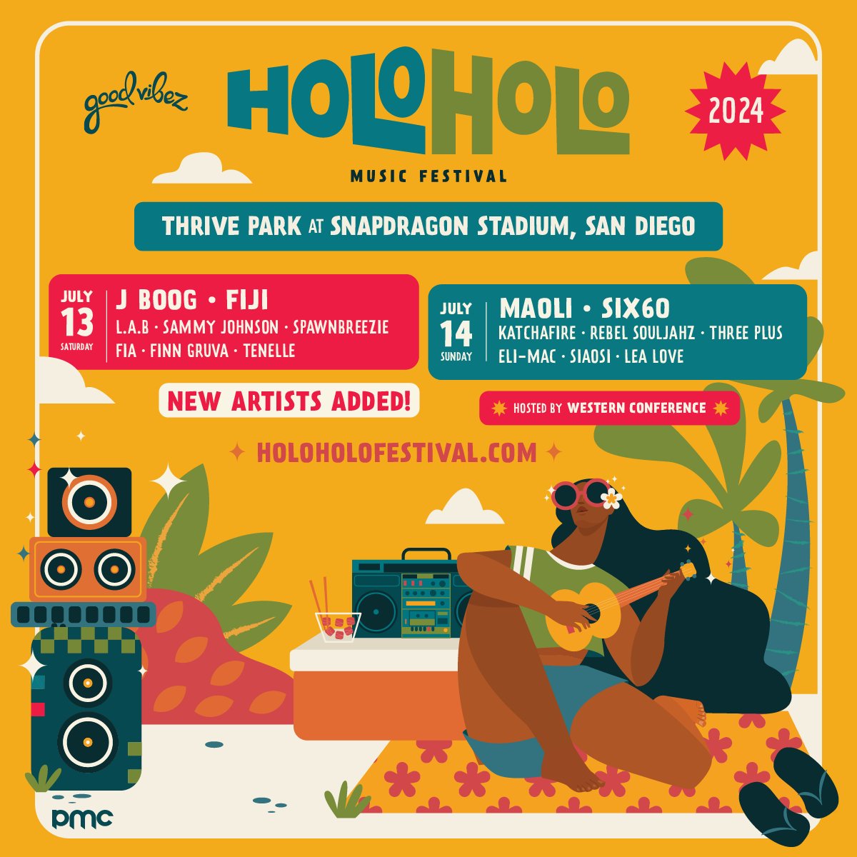 Don't miss Holo Holo Music Festival July 13 & 14 at Thrive Park at @Snapdragon Stadium! 🤙✨ Join us this summer for two days jam-packed with island and reggae music, delicious food, and great company! 🎟️: snapdragonstadium.com/events/detail/…