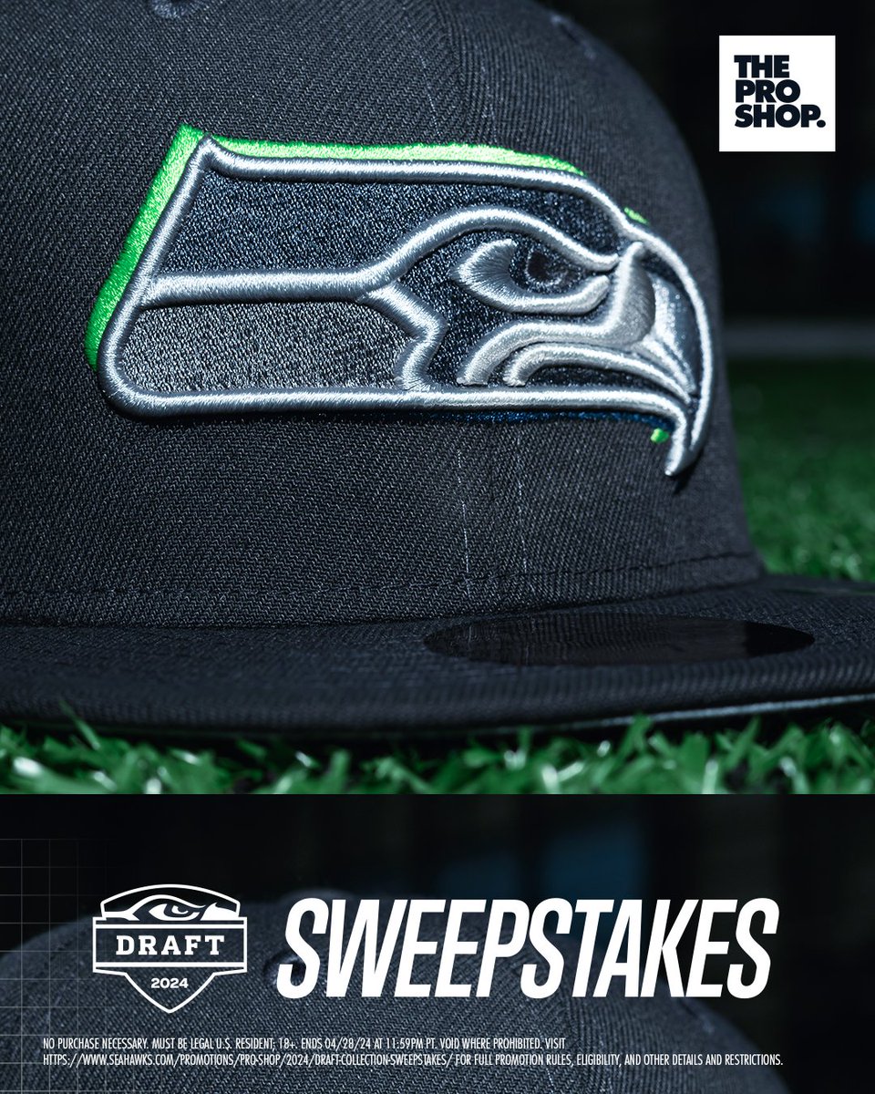 A chance to win a 2024 Draft Collection cap and tee? I think yes. How To Enter: Follow the Pro Shop account Retweet this post NO PURCHASE NECESSARY. Must be legal U.S. resident; 18+. Ends 04/28/24 at 11:59pm PT. Void where prohibited. Visit seahawks.com/promotions/pro… for full