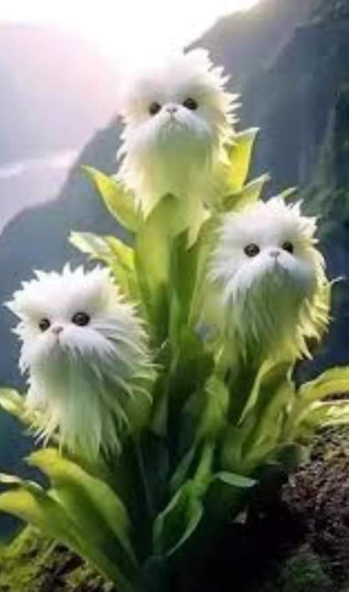 Está es la flor más extraña que existe 
Se llama Flor gato del Himalaya y florece una vez cada año .
Es nativa de Nepal china Pakistán y otros países 
Familia orchidaceae 🐱