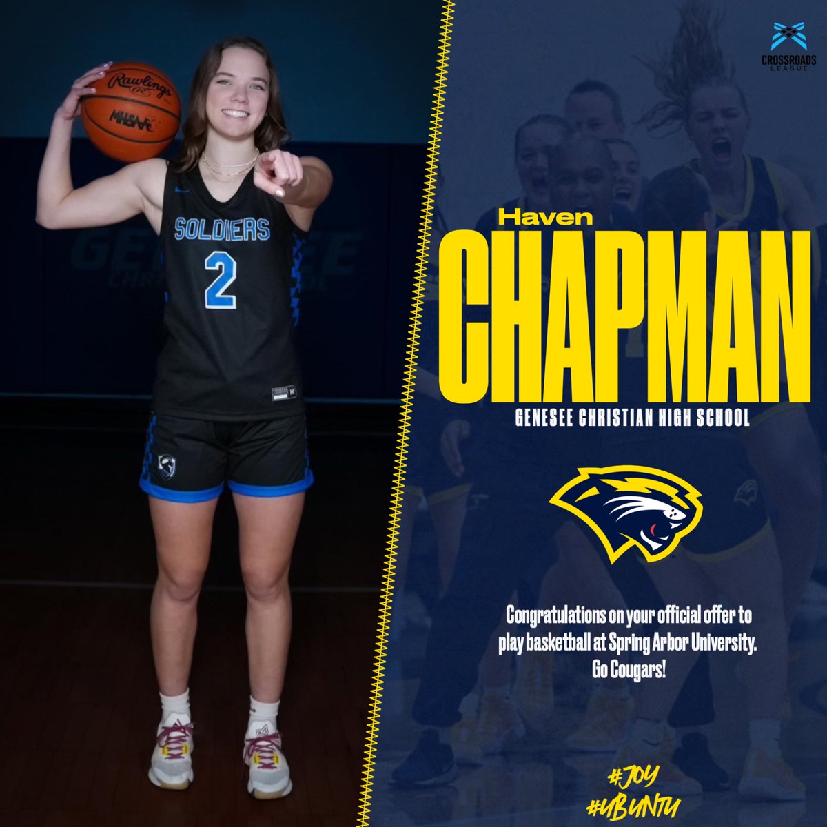 After a great call with coach Williams, I am grateful to receive an offer to continue my athletic and academic career at Spring Arbor University. Go Cougars! @SAUCougarsWBB 💛