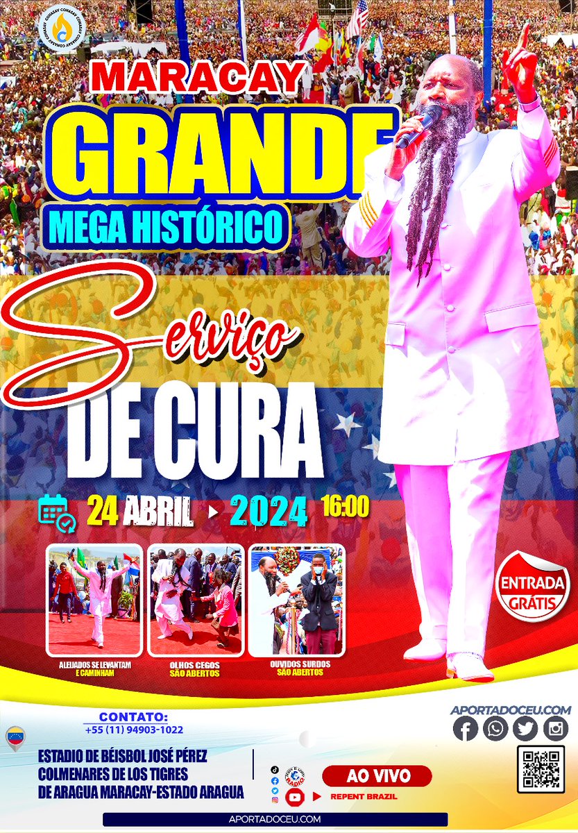 🇻🇪🔥 Uma explosão de milagres bíblicos acontecendo agora diante dos olhos de uma geração moderna, ✨ Sintonize povo abençoado @APortaDoCeu #MaracayHealingMoment