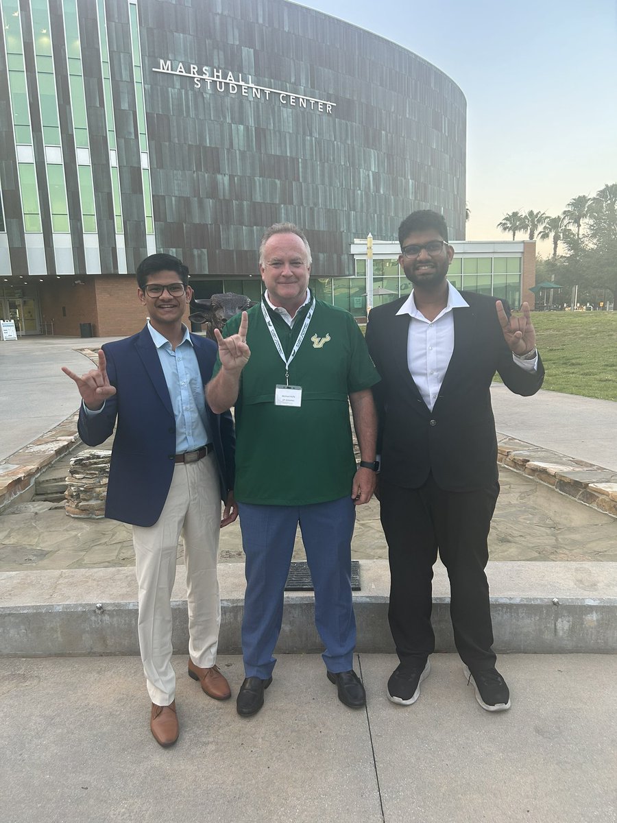 Excited to meet Suryakanth Gottipati (new Student Government President) and Sumit Jadhav (new Student Government VP) at tonight’s “Late Night Breakfast” for @USouthFlorida students as they soon head into exam week. Let’s go to work! Go Bulls! 🤘