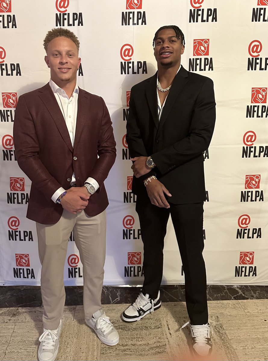 Two of AZ’s best to ever do it at the NFLPA pre draft festivities getting ready to hear their names called in the coming days.. Spencer Rattler Pinnacle Quarterback C/O 2019 (L) & Brenden Rice Hamilton Wide Receiver C/O 2020 (R)