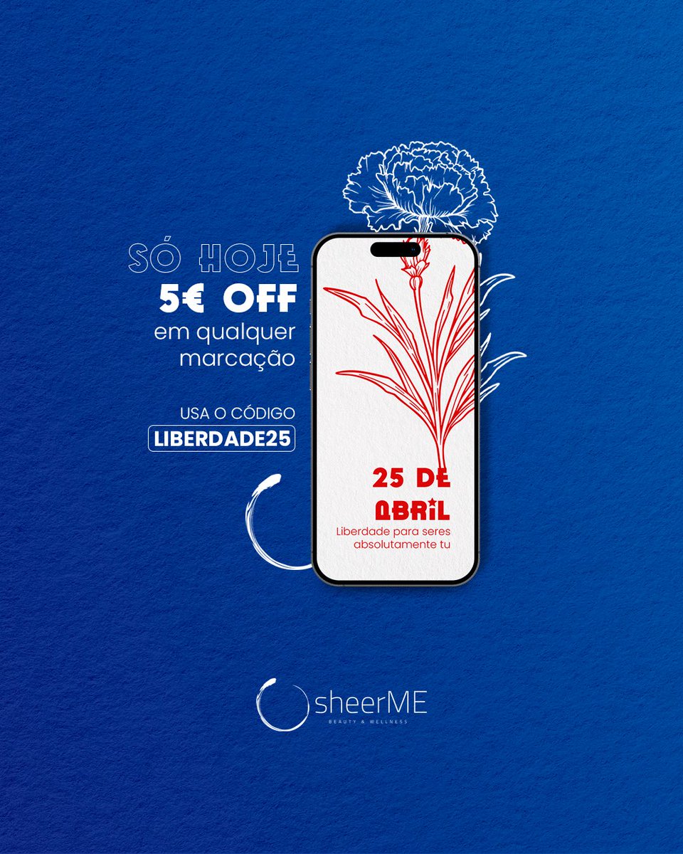 Celebra-te a ti, a liberdade de seres quem quiseres ser. Sê absolutamente TU 🤩

Durante o dia de hoje faz as tuas marcações com 5€ OFF em qualquer serviço de bem-estar!💙 

📣 CÓDIGO: LIBERDADE25