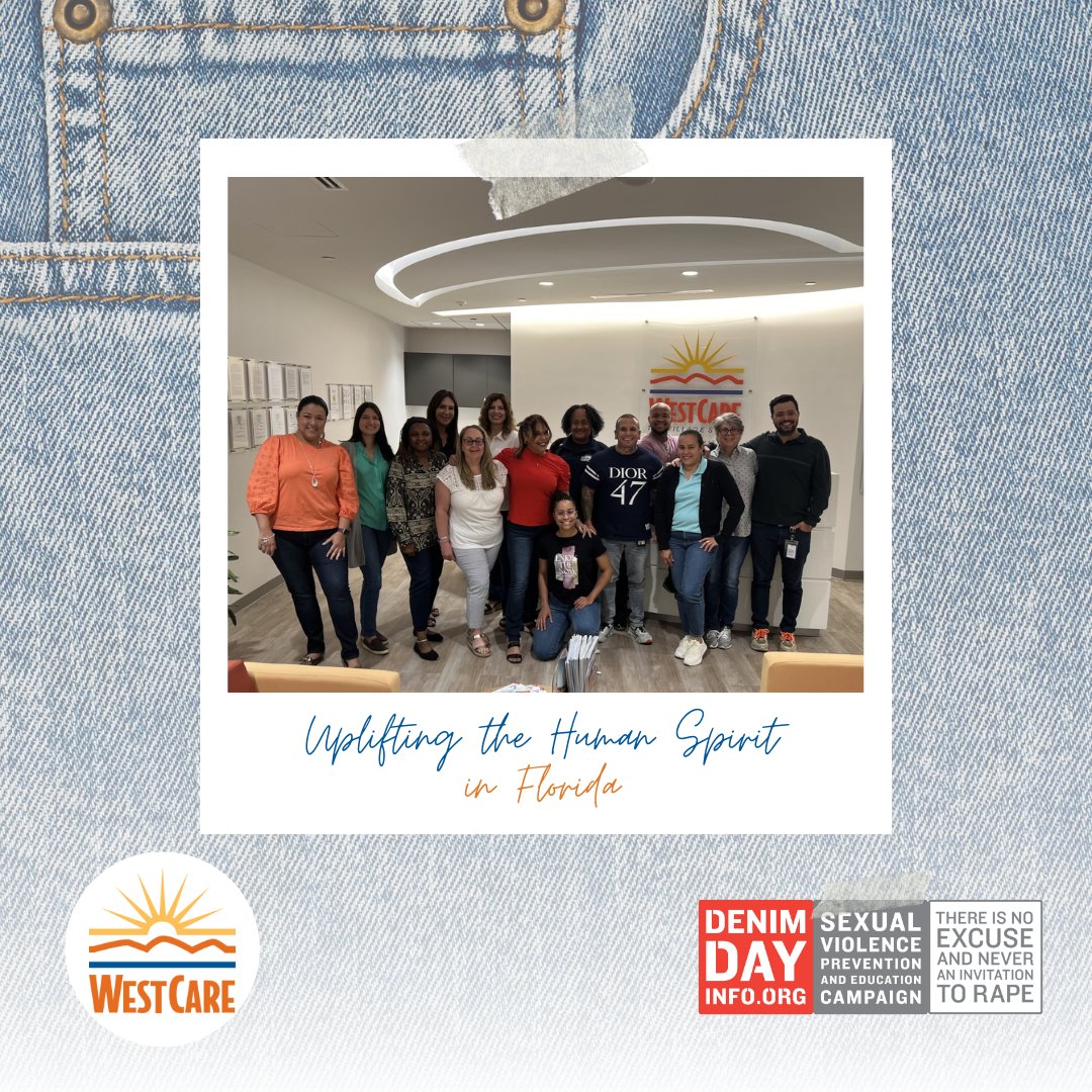 On #DenimDay, we're raising awareness about sexual violence and the importance of supporting survivors. Let's work together to dispel harmful myths, educate others, and create safer communities for all. #UpliftingtheHumanSpirit #WeAreWestCare