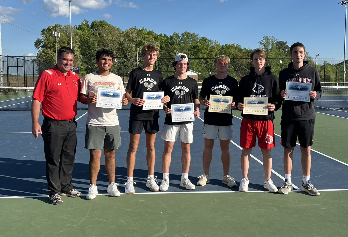 All-Conference Awards go to Lupe Chavez and Noah Hopkins (Singles) and Levi Watson and Kade Talton (Doubles). Honorable Mention to Hayden Douglas and Logan Fagg (Doubles). Coach of the Year to Hal Epperson. Congrats guys! <a href="/MaNewsSports/">Mount Airy News Sports</a> <a href="/ES_Athletics/">East Surry Athletics</a>