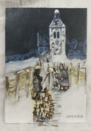 #AdolfHitler painting the church at #Messines
>Beautiful signed rare painting
>a British artist who has exhibited at the Royal Academy, London!
#ww1 #Somme  #ypres #Christmastruce #snow #winter #art #artist #rare #landscape #barbedwire #Christmastree etsy.com/listing/908725…
