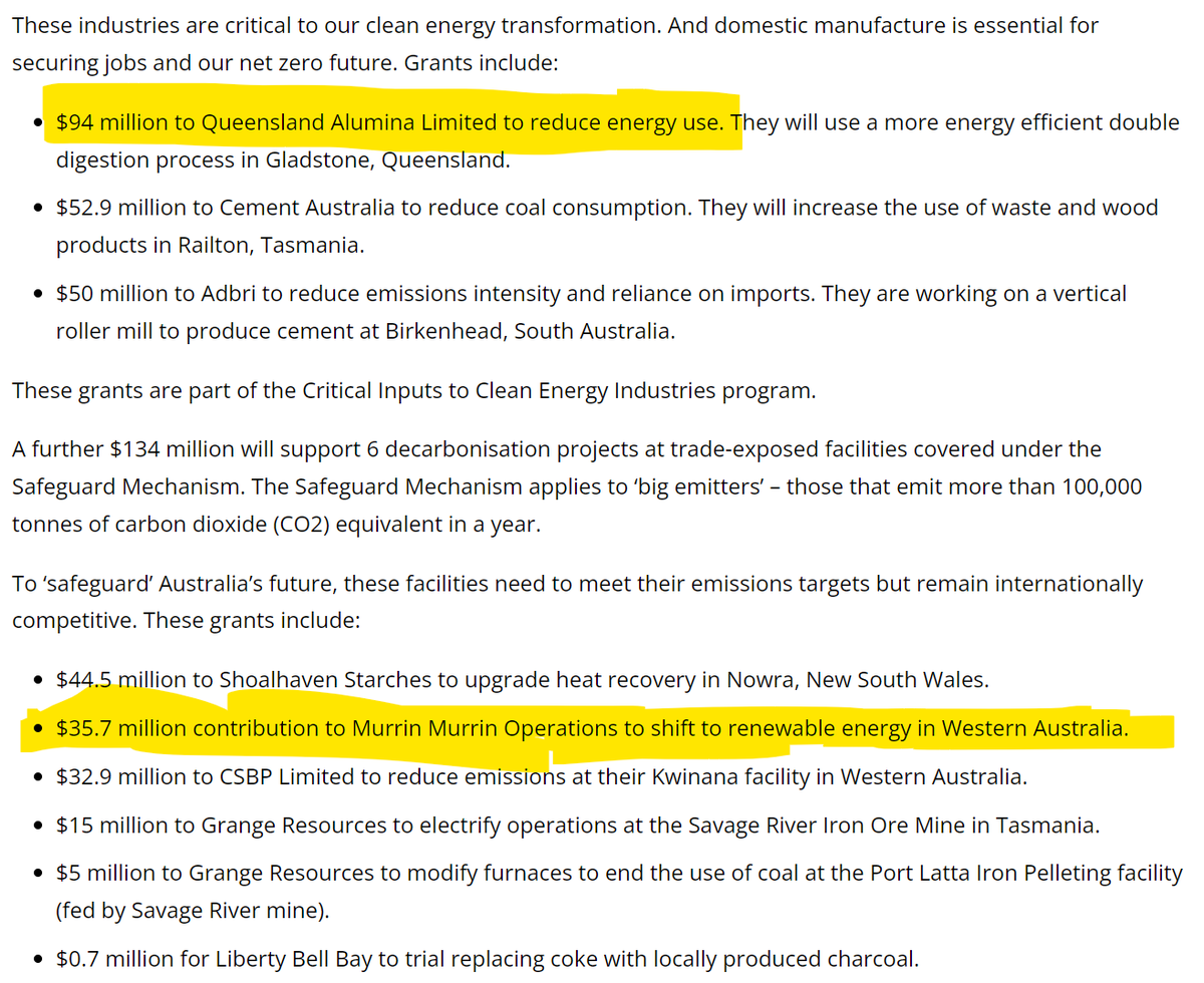 How good is the safeguard mechanism? New subsidies of $94 million for Rio Tinto and $36 million for Glencore... Rio Tinto earned US$23.9 billion in 2023, Glencore earned US$17.1 billion dcceew.gov.au/about/news/inv…