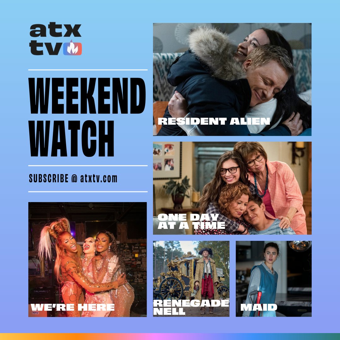 #WereHere premieres its new season TONIGHT so of course that had to make it into #WeekendWatch, but so did #ResidentAlien #RenegadeNell and modern classics you may remember... Subscribe here: atxtv.com