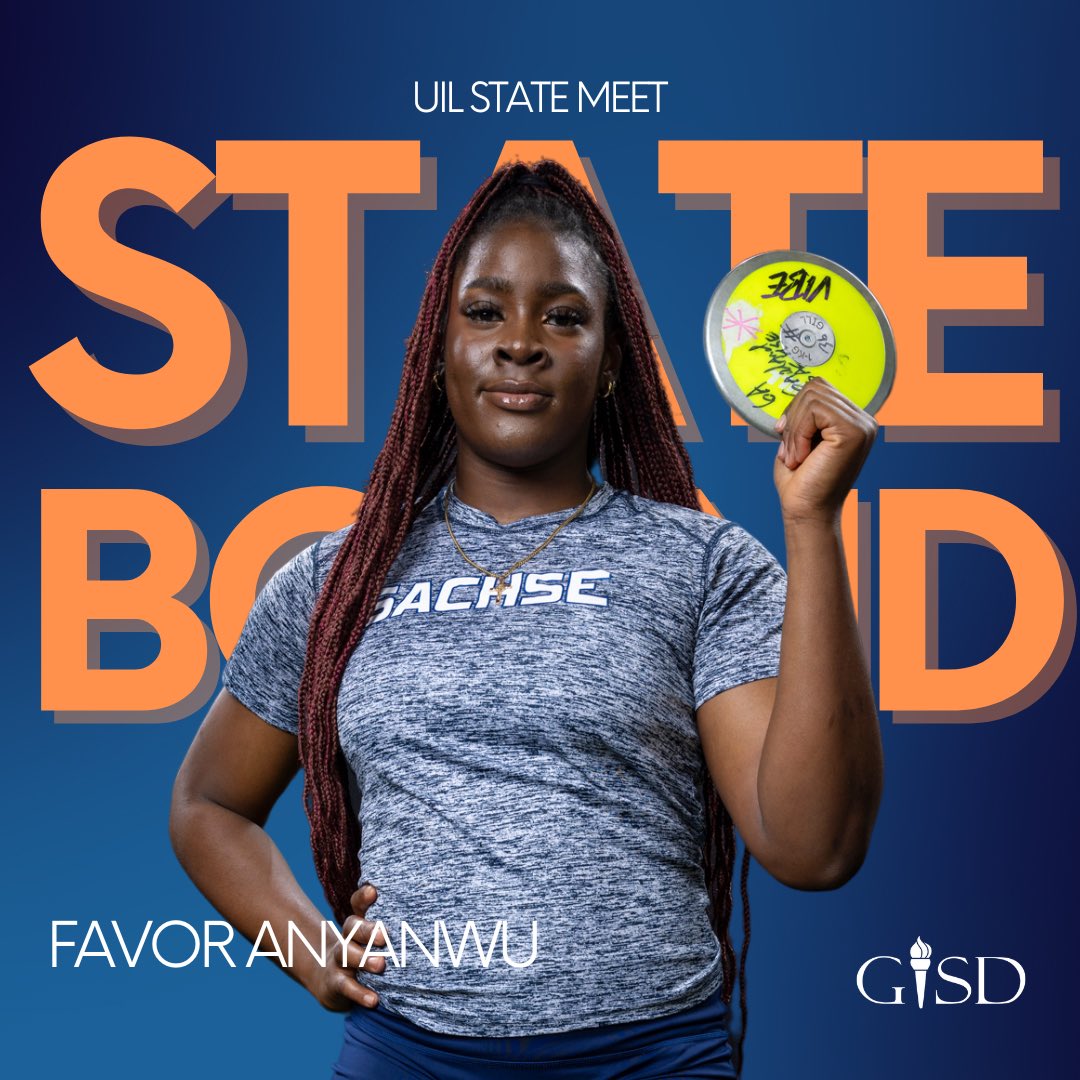 Three of our student athletes have qualified for the UIL State Track Meet in Austin, TX! Congratulations ladies. 👏🎉 Hannah Lowe - 100M Dash Kelcy Horace - 300M Hurdles Favor Anyanwu - Shot Put and Discus #TheGISDEffect