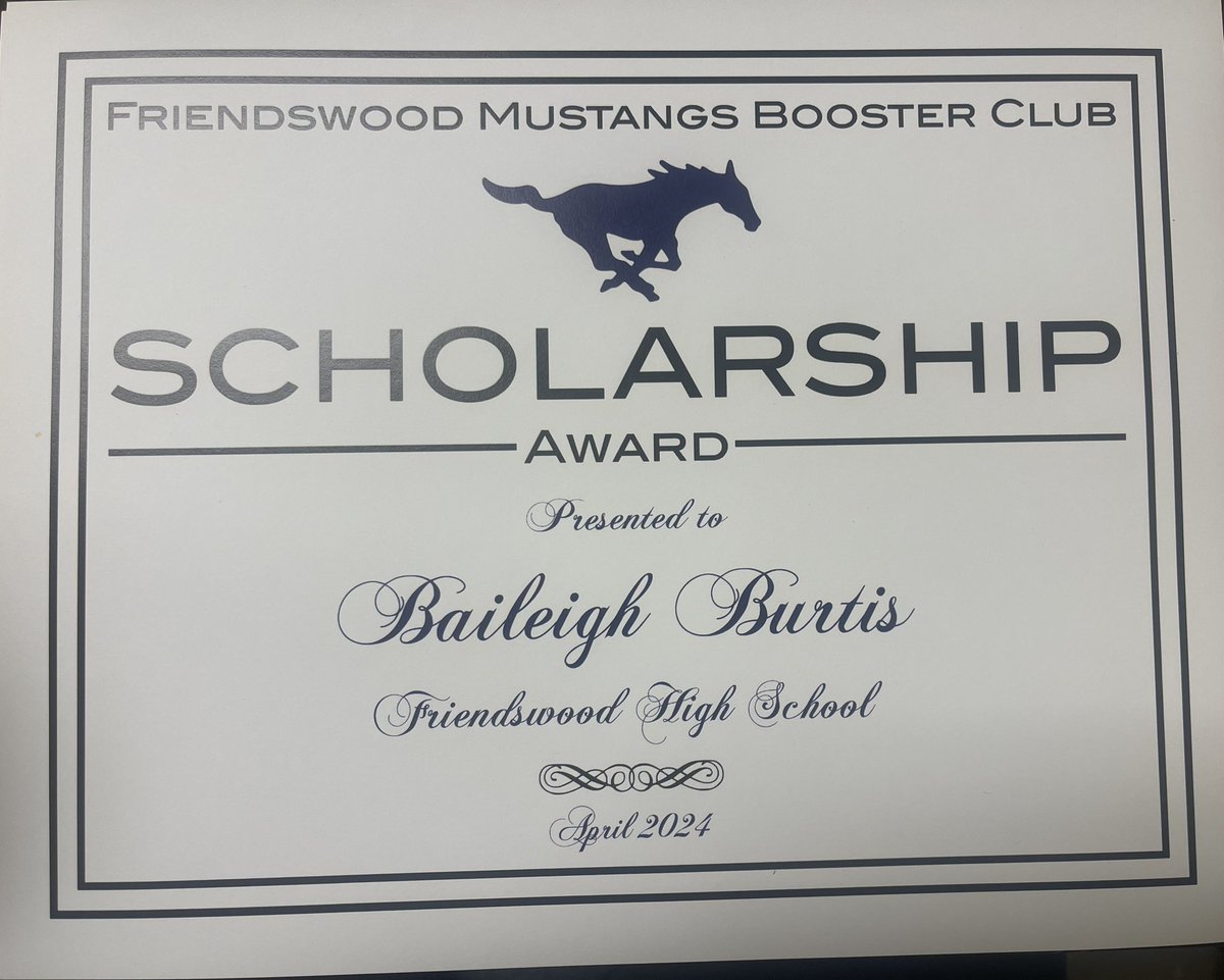 Congratulations @BaileighBurtis for winning Friendswood Mustang Booster Club Scholarship!!! @FriendswoodBC @RUSoftball