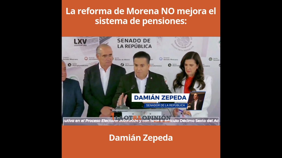 #Video📹 | La reforma de Morena NO mejora el sistema de pensiones: Damián Zepeda youtu.be/30eBCoPMzVc