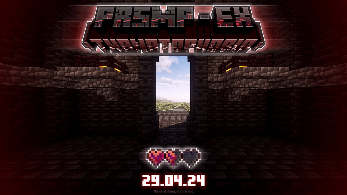 PRSMP - EX: THANATOPHOBIA WILL BE A 3 WEEK LONG HARDCORE MINECRAFT EVENT.
EACH PLAYER WILL HAVE 3 LIVES ONLY.
LOSE ALL 3, YOU'RE GONE PERMANENTLY.
DIFFICULTY WILL GET HARDER EACH WEEK ACROSS 6 DIFFERENT PHASES.

STARTING NEXT WEEK.

IF ANYONE'S INTERESTED IN JOINING LET ME KNOW!!