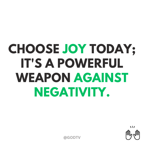 GODTV's tweet photo. Choose joy today; it's a powerful weapon against negativity.
#Christ #JesusSaves #HopeCampaign #Hallelujah
WATCH AND BE BLESSED 24/7
https://t.co/MG6fBaviAF https://t.co/yD0yc5wMkV