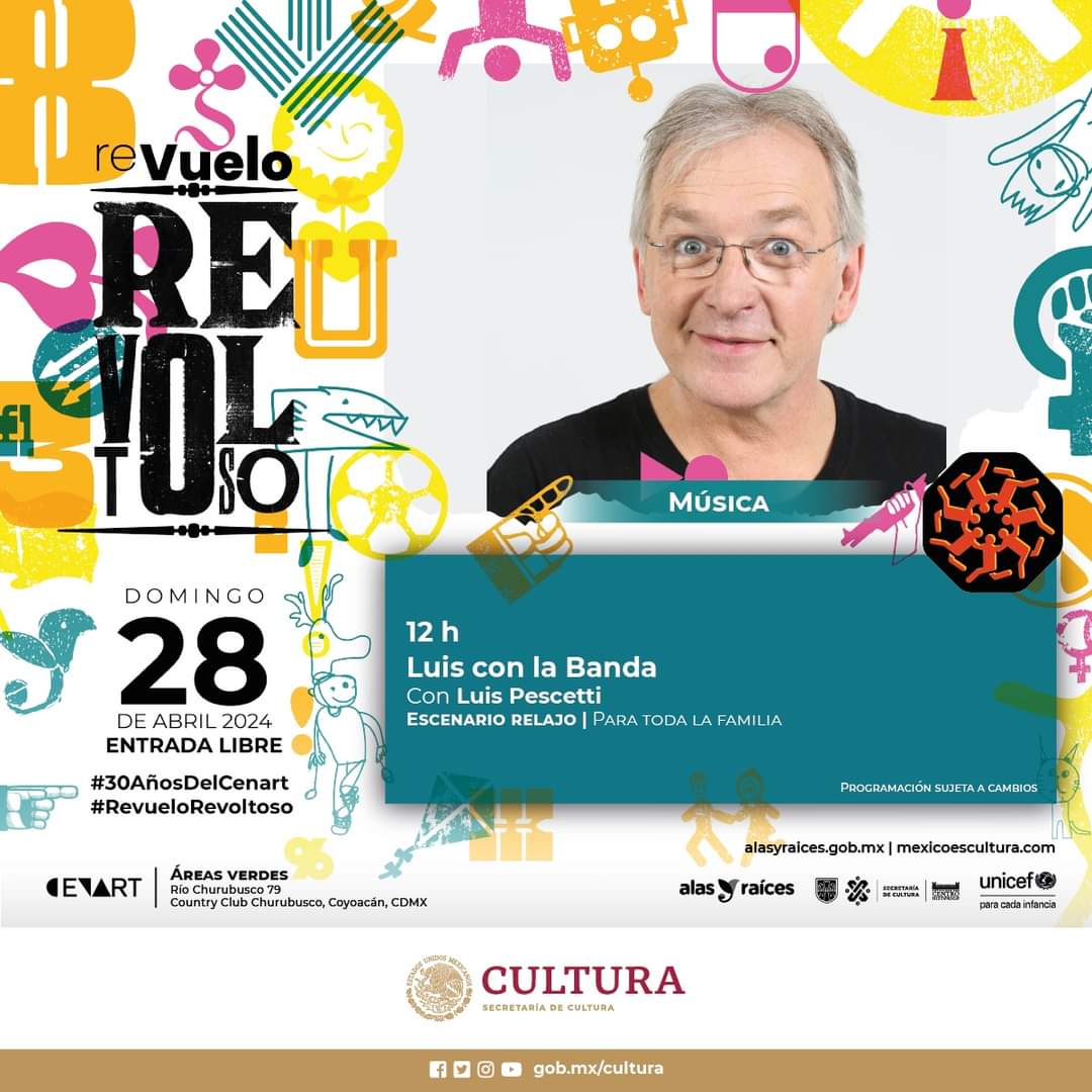 ¡Música (de la buena) para celebrar este día del niño! Habrá concierto de <a href="/quepayasos/">que payasos</a> y <a href="/Luis_Pescetti/">LuisPescetti oficial</a> este 28 de abril en el Centro Nacional de las Artes <a href="/cenartmx/">Centro Nacional de las Artes</a>  (hasta los papás y mamás se van a divertir 😉)  ¡Lleguen tem-pra-no!