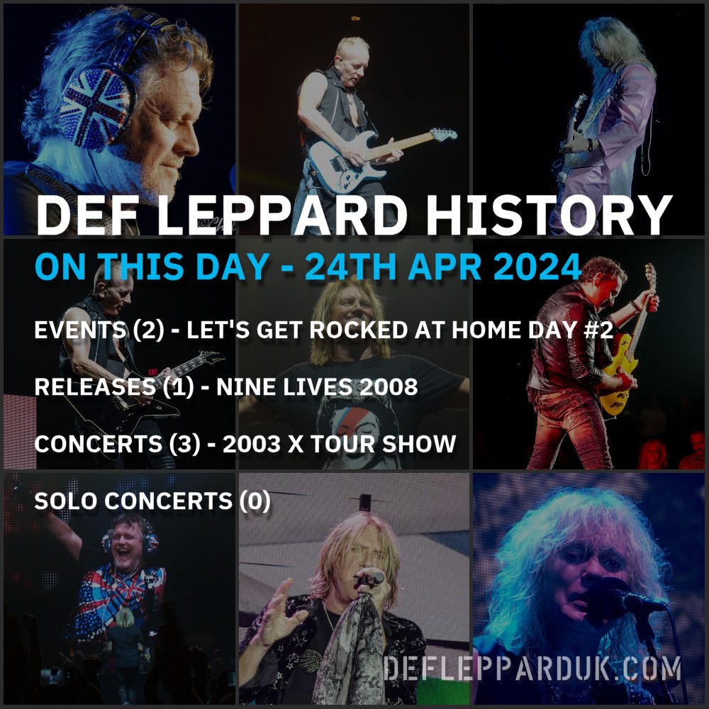 On This Day In #DEFLEPPARD History - 24th April #defleppardx #ninelives #sparklelounge #defleppard2017 #hysteria #dltourhistory #onthisday

On This Day in Def Leppard History - 24th April, the following concerts and events took place.

deflepparduk.com/on-this-day-24…