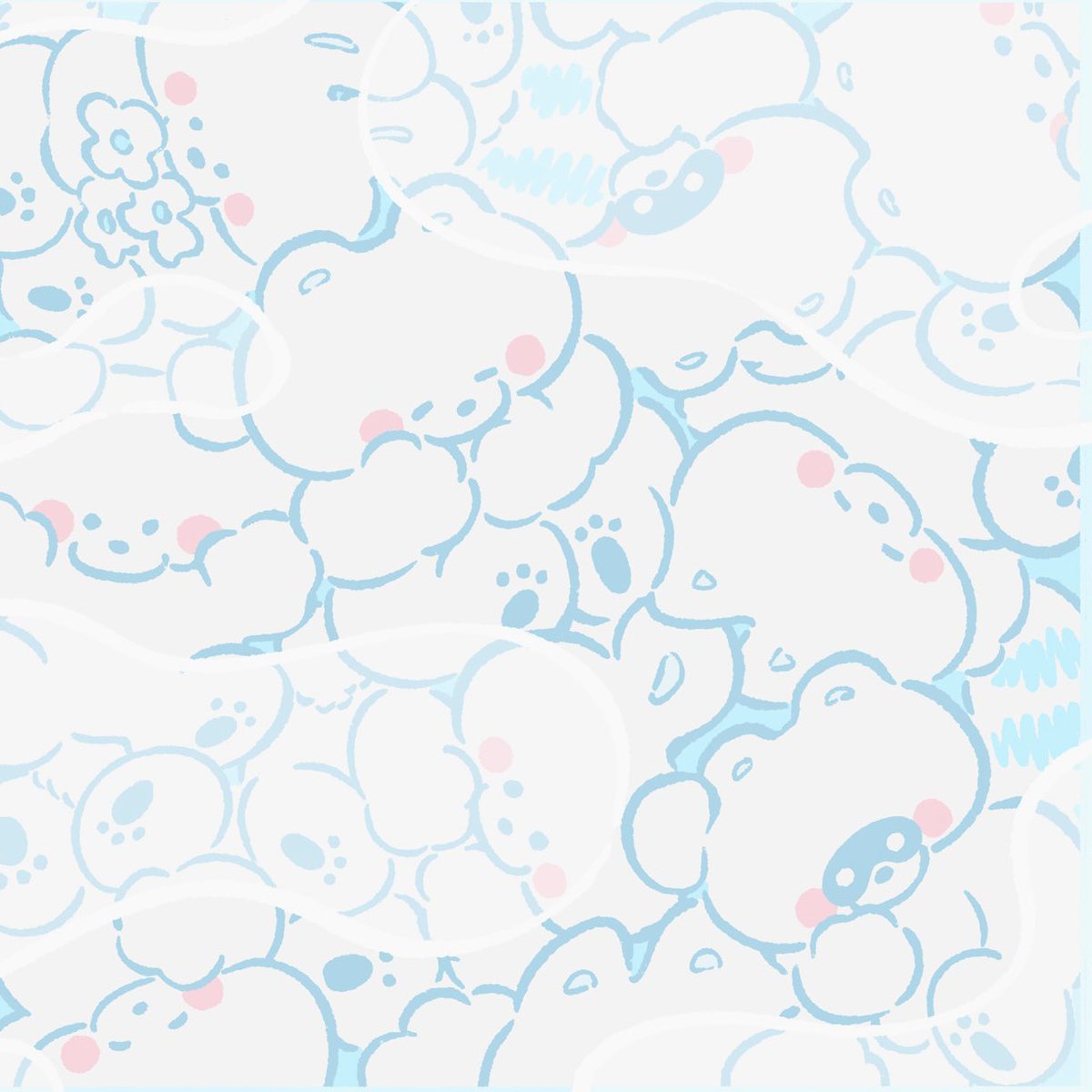 closed mouth closed eyes cloud pokemon (creature) no humans border blush stickers  illustration images