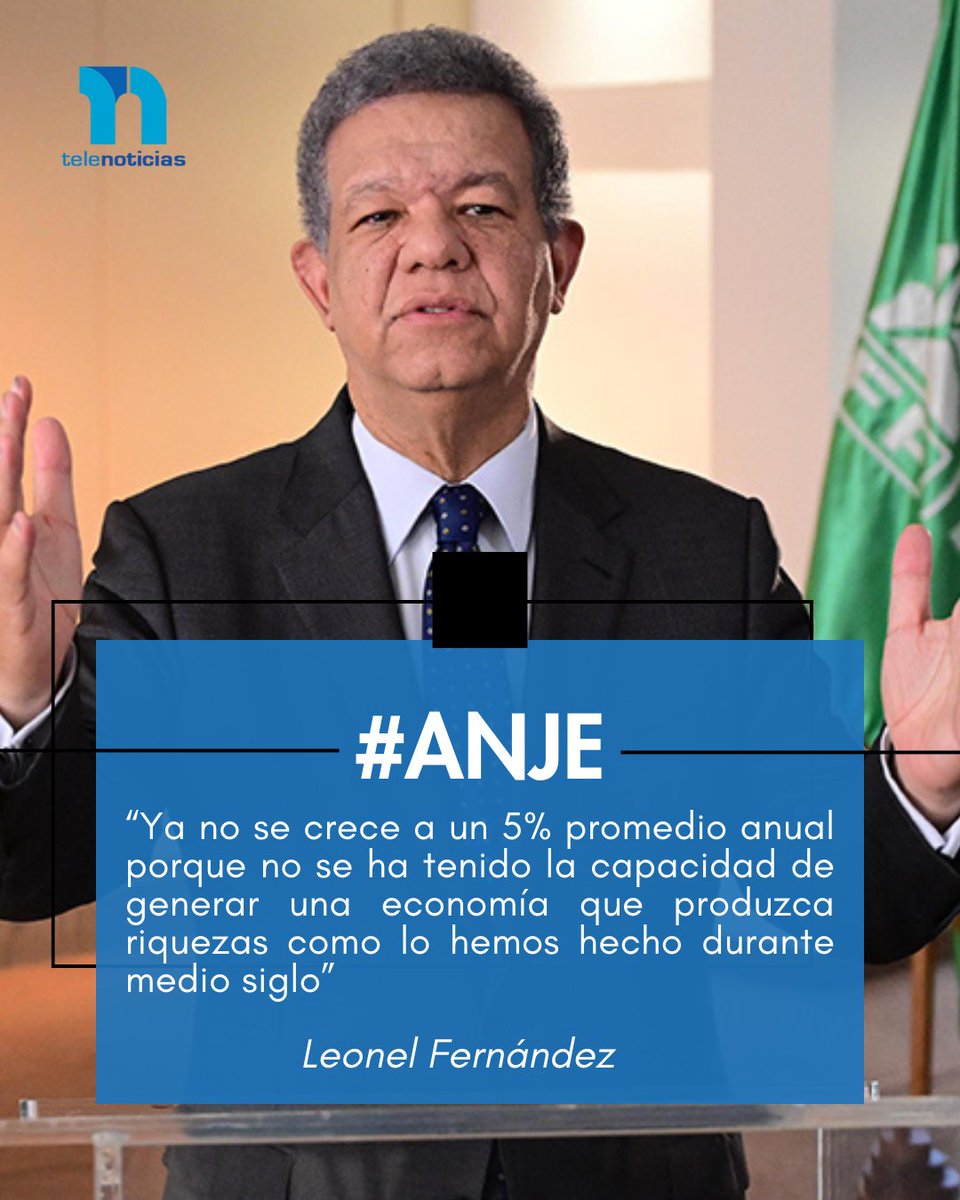 “Ya no se crece a un 5% promedio anual porque no se ha tenido la capacidad de generar una economía que produzca riquezas como lo hemos hecho durante medio siglo” Leonel Fernández.

#ANJE #RDQuiereDebates #Debates2024 #Telenoticias #Telesistemas11 #Teleantillasrd #Informativos